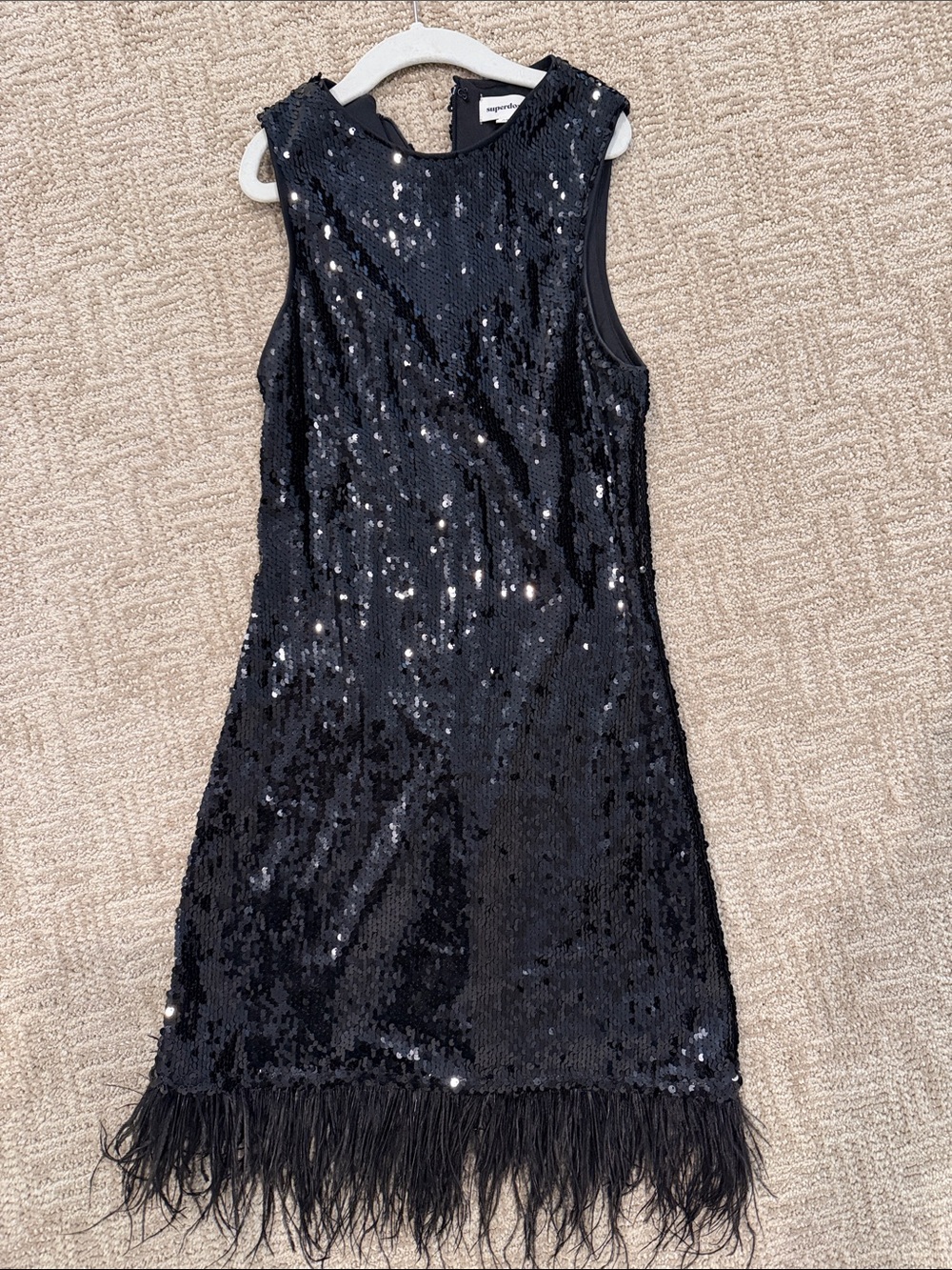 Superdown Black Sequin Fringe Cocktail Dress